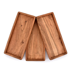NIRMAN Acacia wood serving tray showcasing unique grain patterns for stylish entertaining