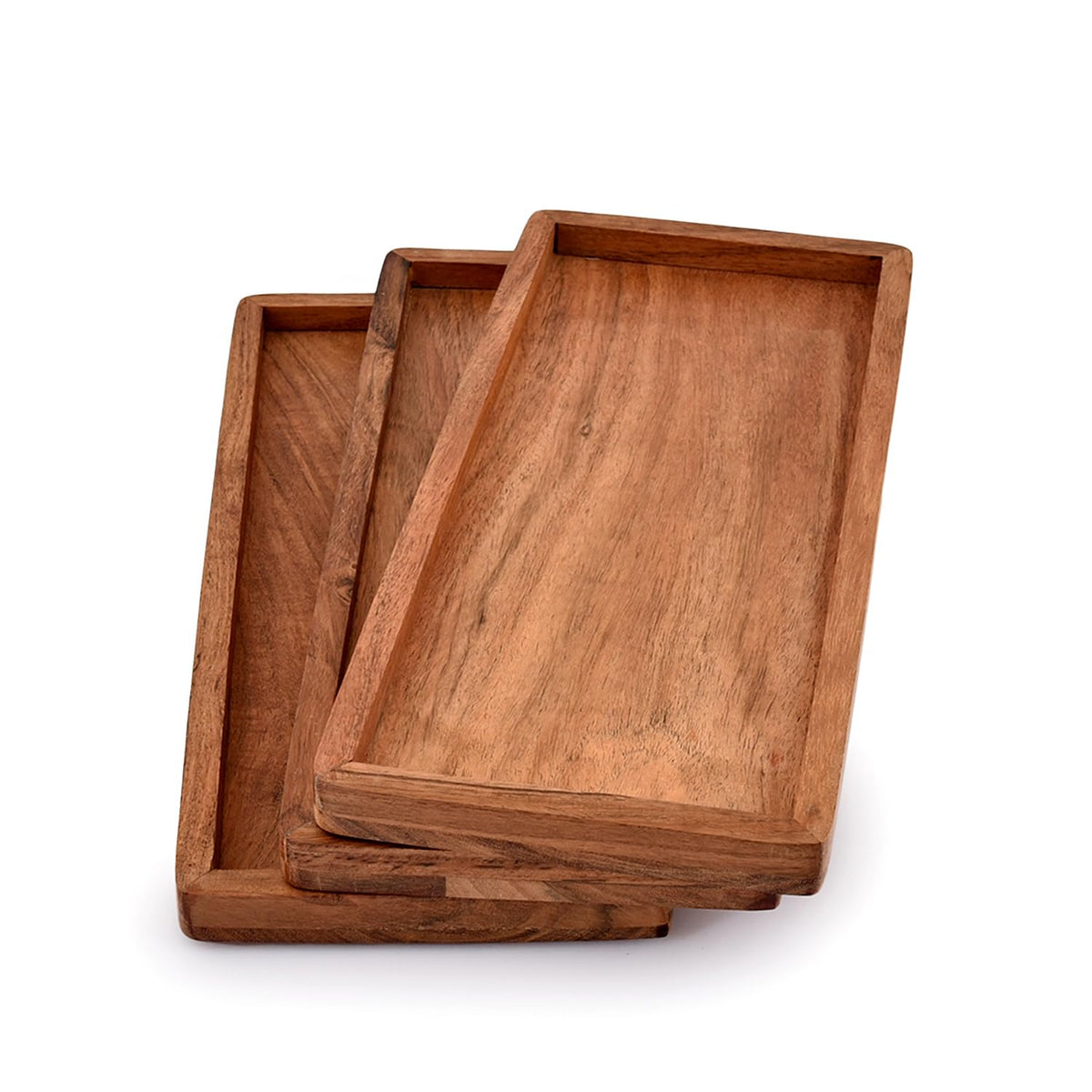 NIRMAN Acacia wood rectangular platter great for fruit, salads, and dessert presentation