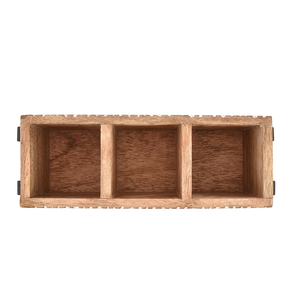 NIRMAN mango wood countertop organizer keeps cutlery and tools accessible