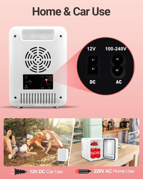 Includes AC and DC cords for home, office, or car use with NISHCON fridge
