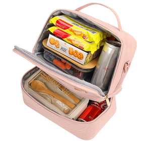NISHEL lunch bag insulated lining maintains temperature for hot or cold meals.