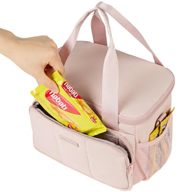 NISHEL pink lunch bag interior PEVA lining for easy cleaning