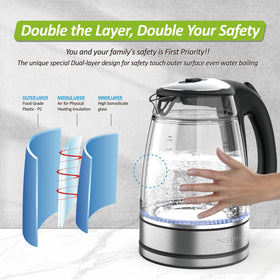 NISVITU 1500W fast boil powers up to 1.7L quickly.