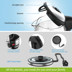 NISVITU boil-dry protection prevents damage when water is low.