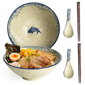 Niturceal ceramic ramen bowls 2x40oz for generous portions.