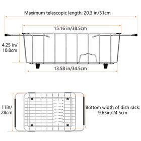 NiuYichee expandable drain rack extends to fit larger sinks.