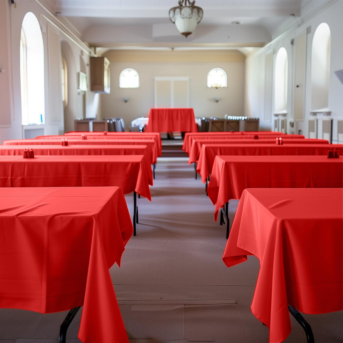 Niuara disposable party tablecloth used for quick cleanup on a 54x108 table