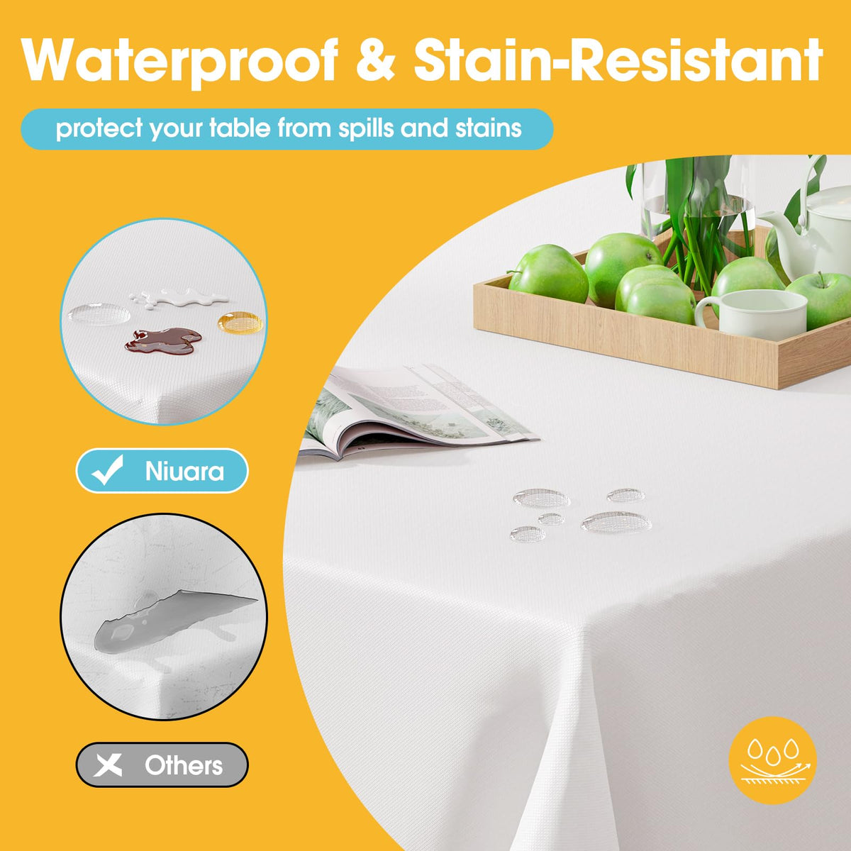 Niuara disposable tablecloth simplifies post event cleanup after weddings and parties