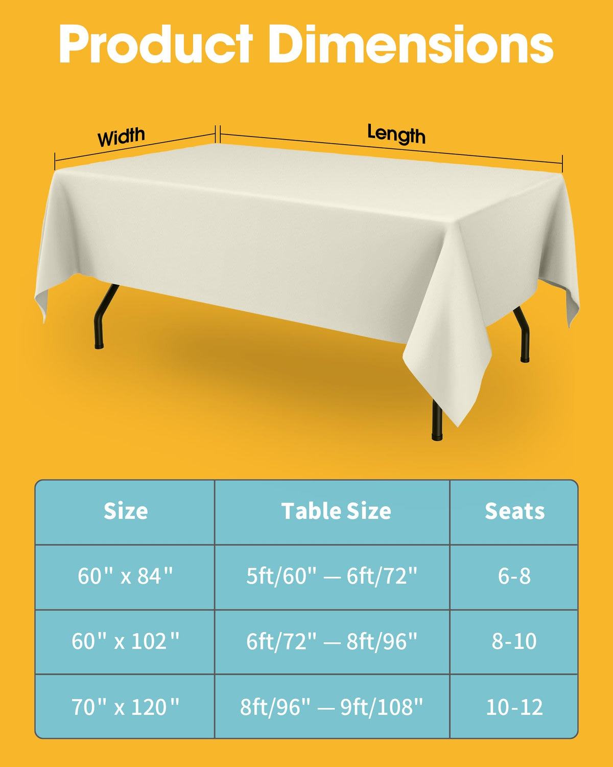 Niuara tablecloth is easy to wash and iron on low heat