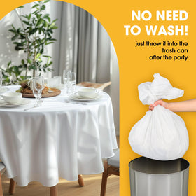 Niuara holiday ready white round tablecloth on a festive table