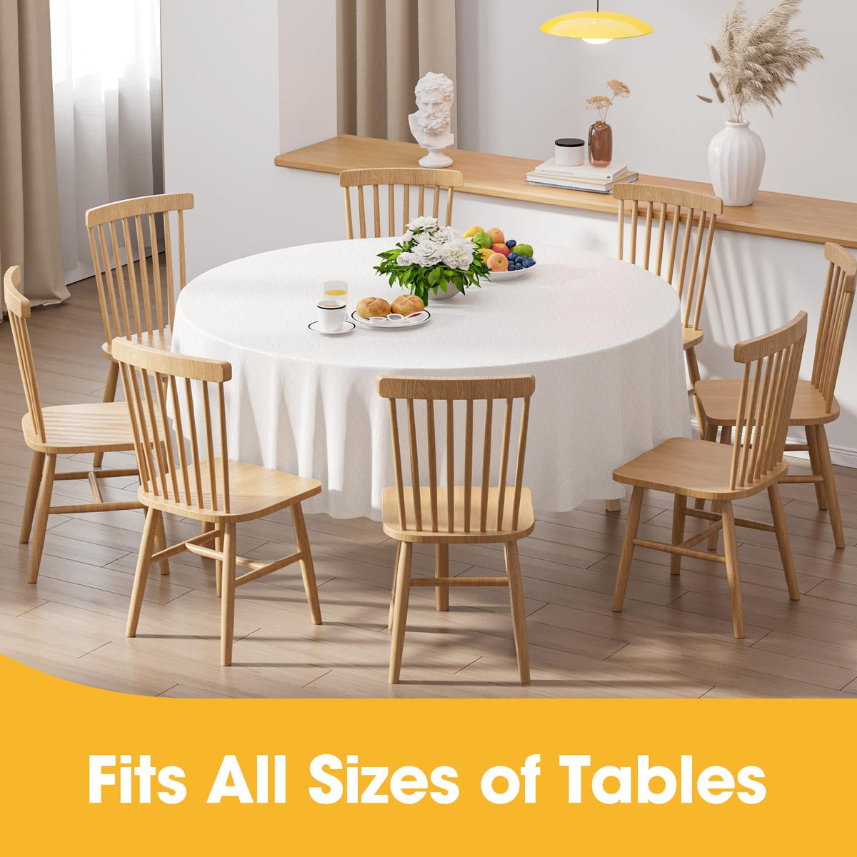 Niuara oil and water resistant round tablecloth protecting surfaces