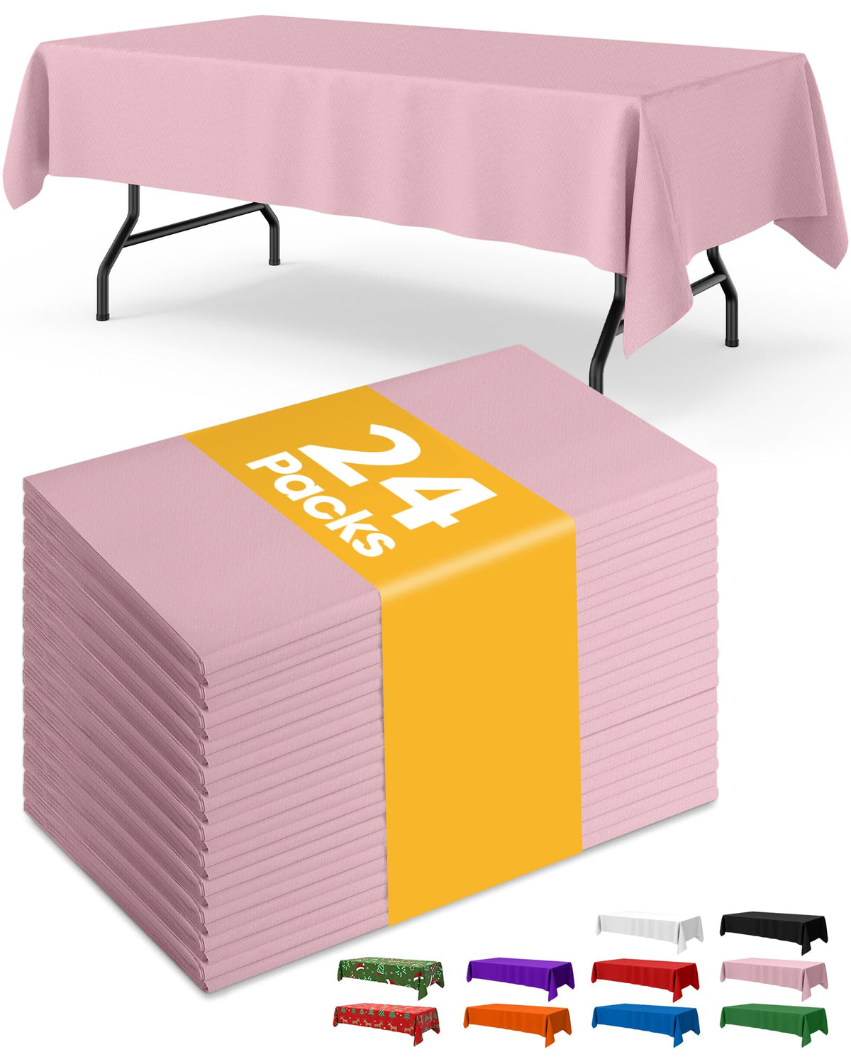 Niuara pink plastic tablecloth for 54x108 inches on a 6ft table; protects against spills.
