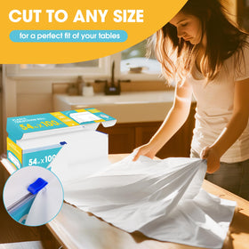 Niuara plastic tablecloth white offers tear resistant protection for busy events