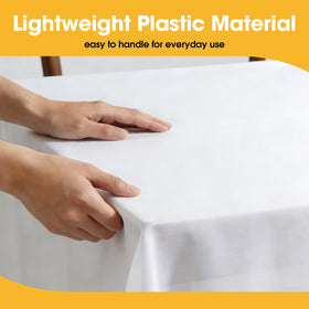 Niuara white tablecloth protects surfaces from oils and stains during meals