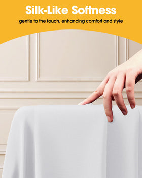 Niuara White Rectangle Table Cloth six-pack for group events.