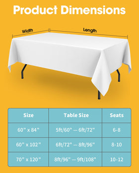 Niuara White Table Cloth adapts to weddings, parties, and home dining.