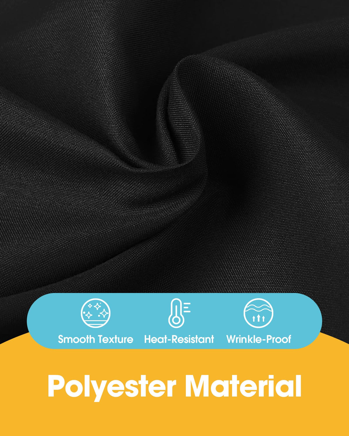 Niuara tablecloth fabric close-up highlights wrinkle resistance and easy-care finish
