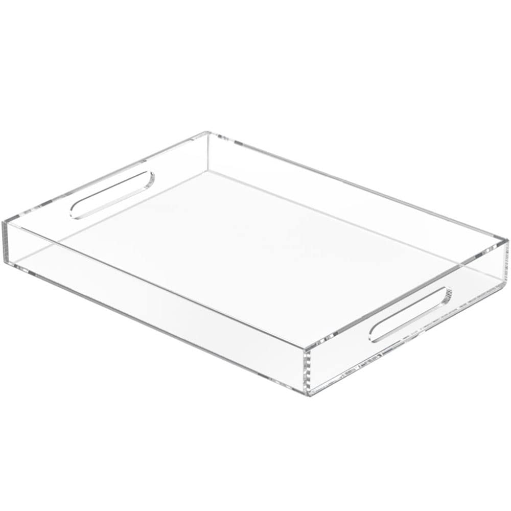 NIUBEE clear serving tray 12x16 top view keeps items neatly organized.