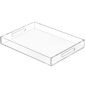 NIUBEE clear serving tray 12x16 top view keeps items neatly organized.