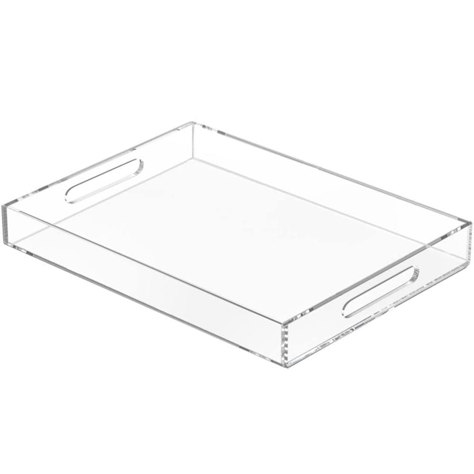 NIUBEE clear serving tray 12x16 top view keeps items neatly organized.