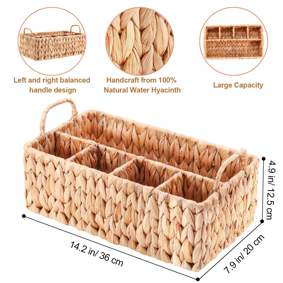 Niuirt 5-compartment design keeps large and small utensils neatly separated.