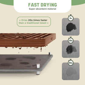 NIUM diatomite mat offers fast drying and moisture resistance.