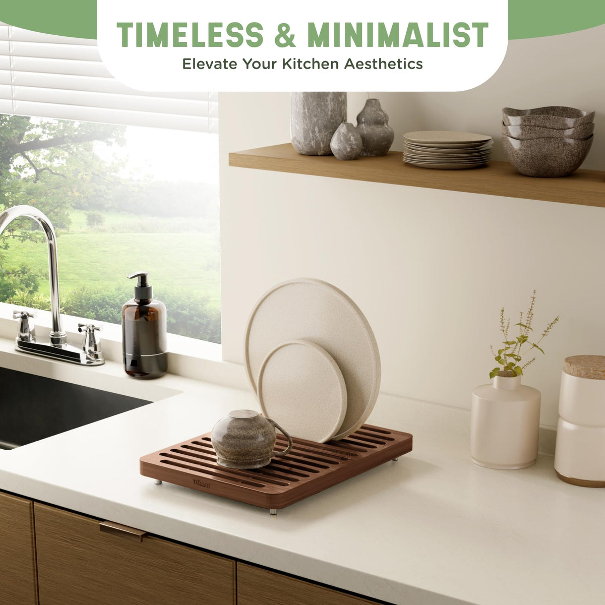 NIUM eco-friendly, plastic-free drying mat easy to clean.
