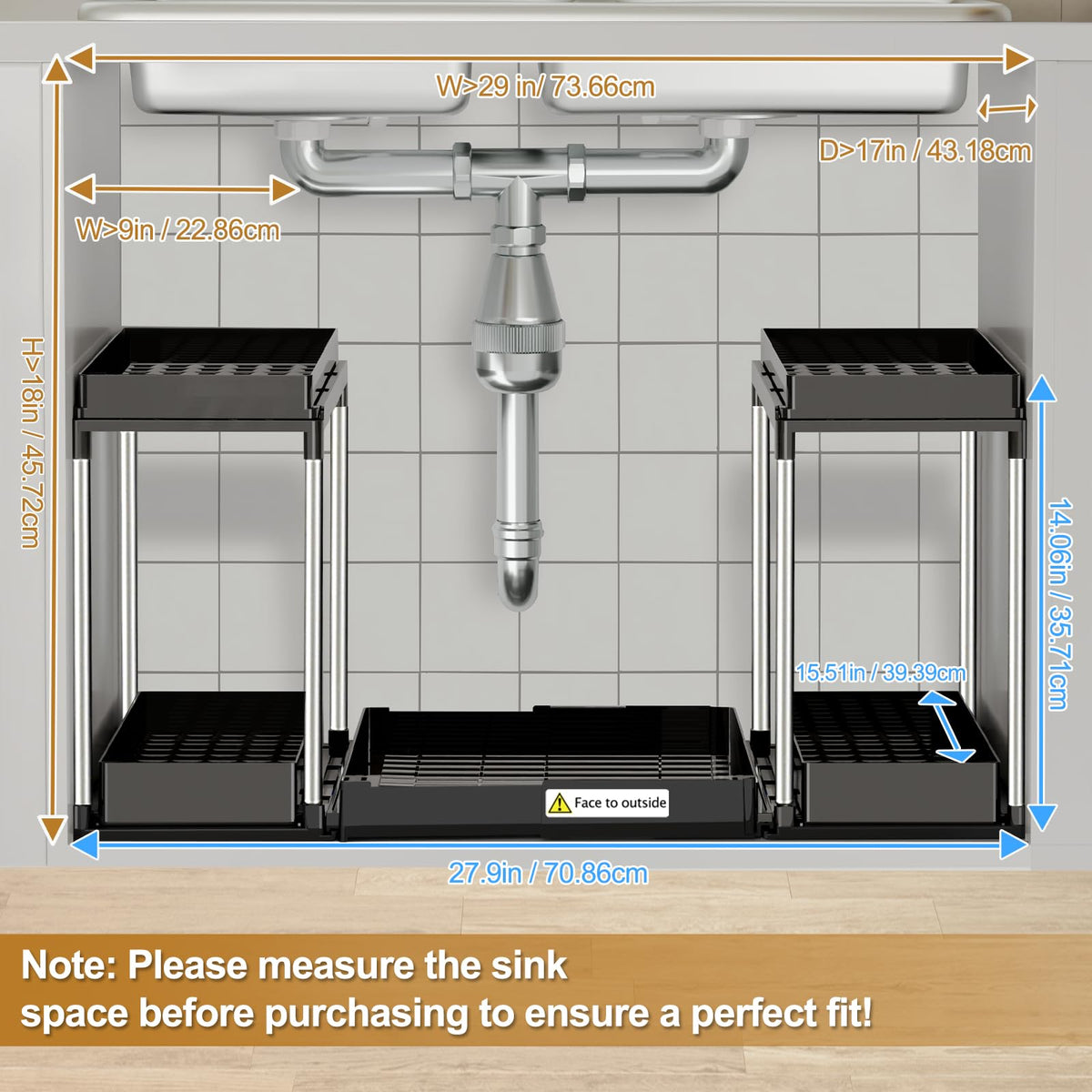 NIUXX under-sink storage keeps essentials neatly organized and within reach