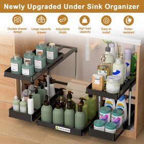 NIUXX easy-assembly under-sink organizer fits small spaces without tools