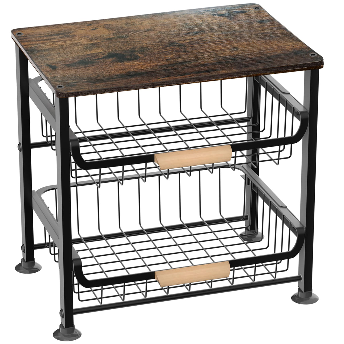NiuYichee 3-layer basket assembly on counter for organized storage
