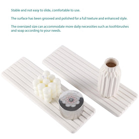 Niuyichee coaster used as a soap dish and bottle tray by the sink