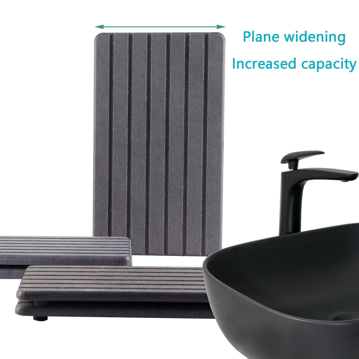 NiuYichee dark-grey tray complements modern kitchen and bathroom decor.