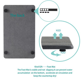 NiuYichee silicone footpads provide anti-slip stability on vanity.