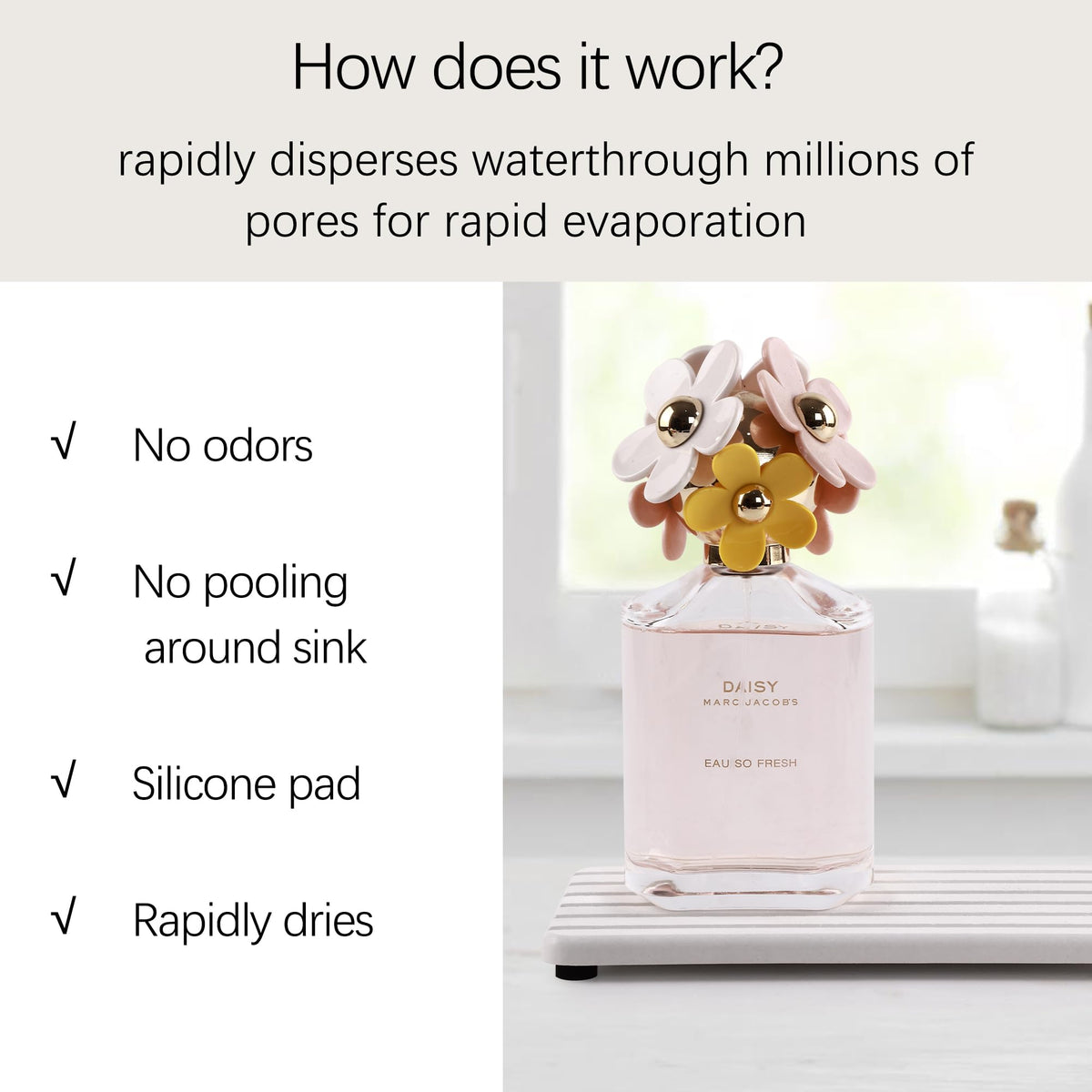 NiuYichee stone soap tray helps organize toiletries while draining moisture.
