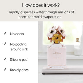 NiuYichee stone soap tray helps organize toiletries while draining moisture.
