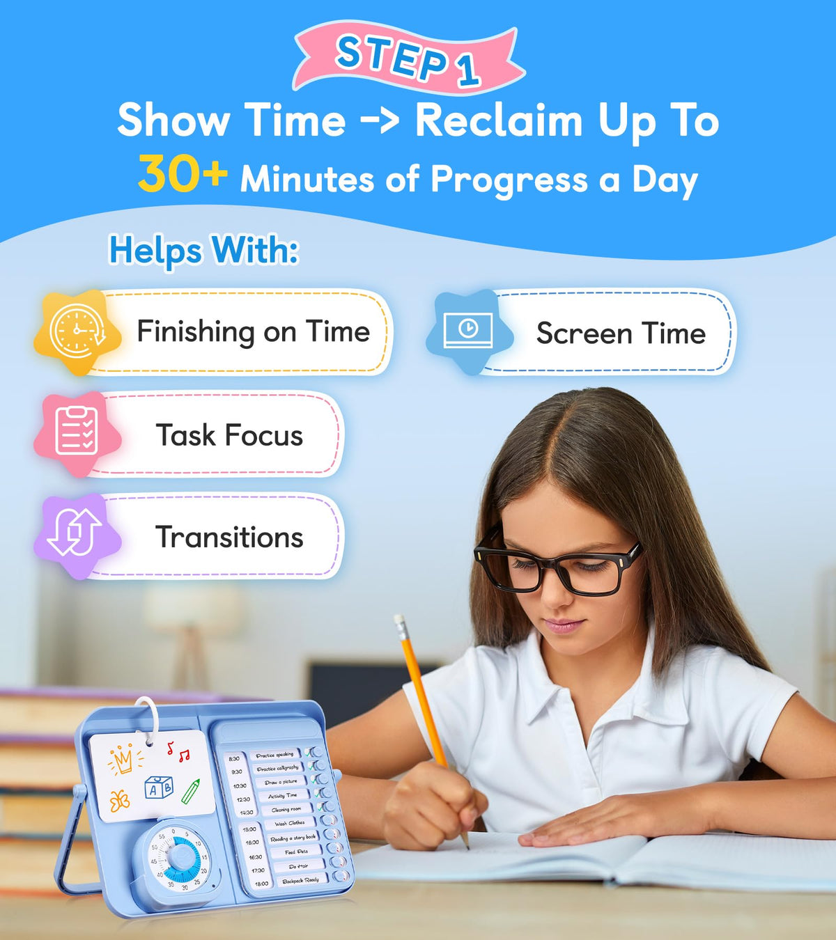 Nixroork visual schedule magnets clarify steps and reduce questions.