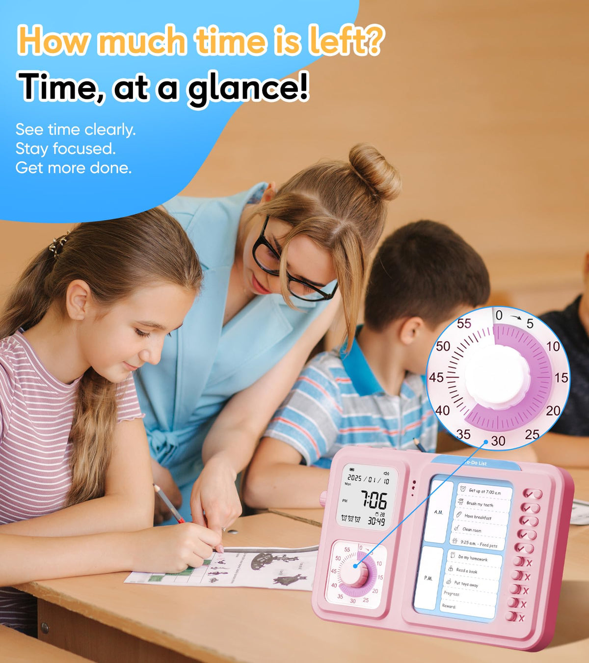 Nixroork desk-friendly timer with easy dial or button setup
