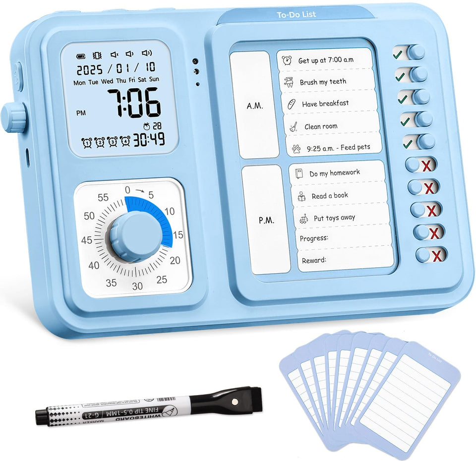 Nixroork visual timer blue dial helps kids stay on task with a calm countdown.