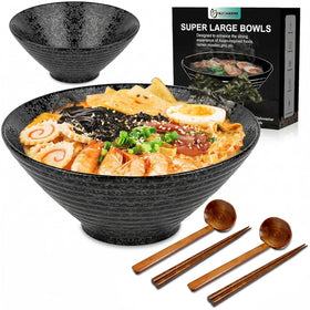 NJCHARMS ceramic ramen bowls set of 2 for durable daily use.