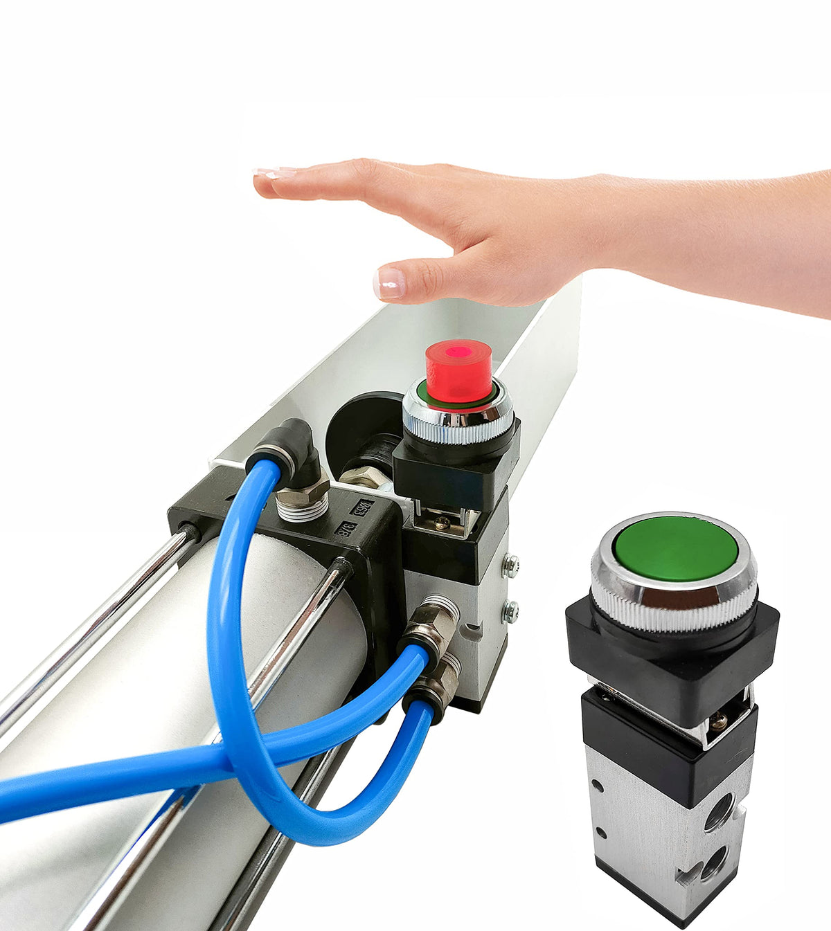 NKAIKE can crusher button valve operation enabling easy, one-touch crushing.
