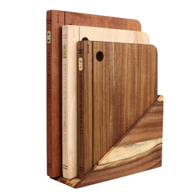 NKDFRI book cutting board in acacia wood offers a sturdy surface for precise chopping.