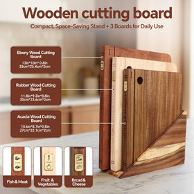 NKDFRI book cutting board in ebony wood adds a luxe look for slicing and serving.