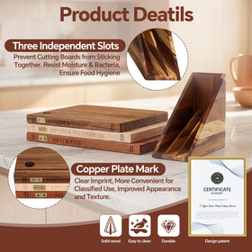 NKDFRI book cutting board in rubberwood provides durability for daily chopping tasks.