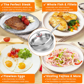 NKDFRI Titanium Hammered Pan heat distribution shows even heating with no hotspots