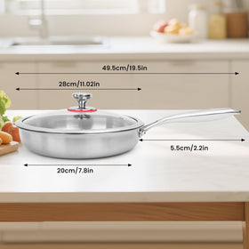 NKDFRI Titanium Hammered Pan with lid demonstrates convenient storage and versatile cooking