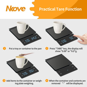 NKOVE durable ABS construction resists scratches and splashes for everyday use.