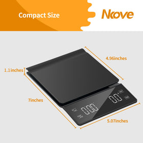 NKOVE scale measures from 0.3 g to 3000 g for small and large tasks.