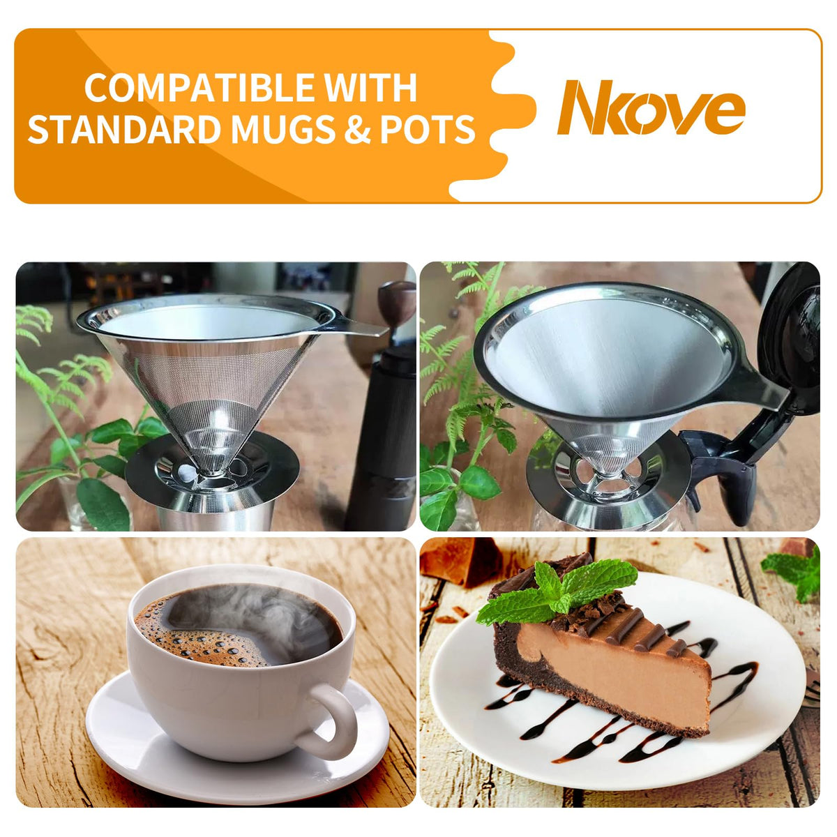 Nkove Pour Over Eco-friendly design reduces waste from paper filters