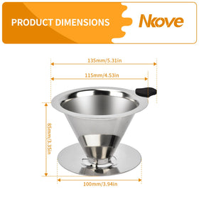 Nkove Pour Over Filter 600-mesh reveals natural oils for aroma