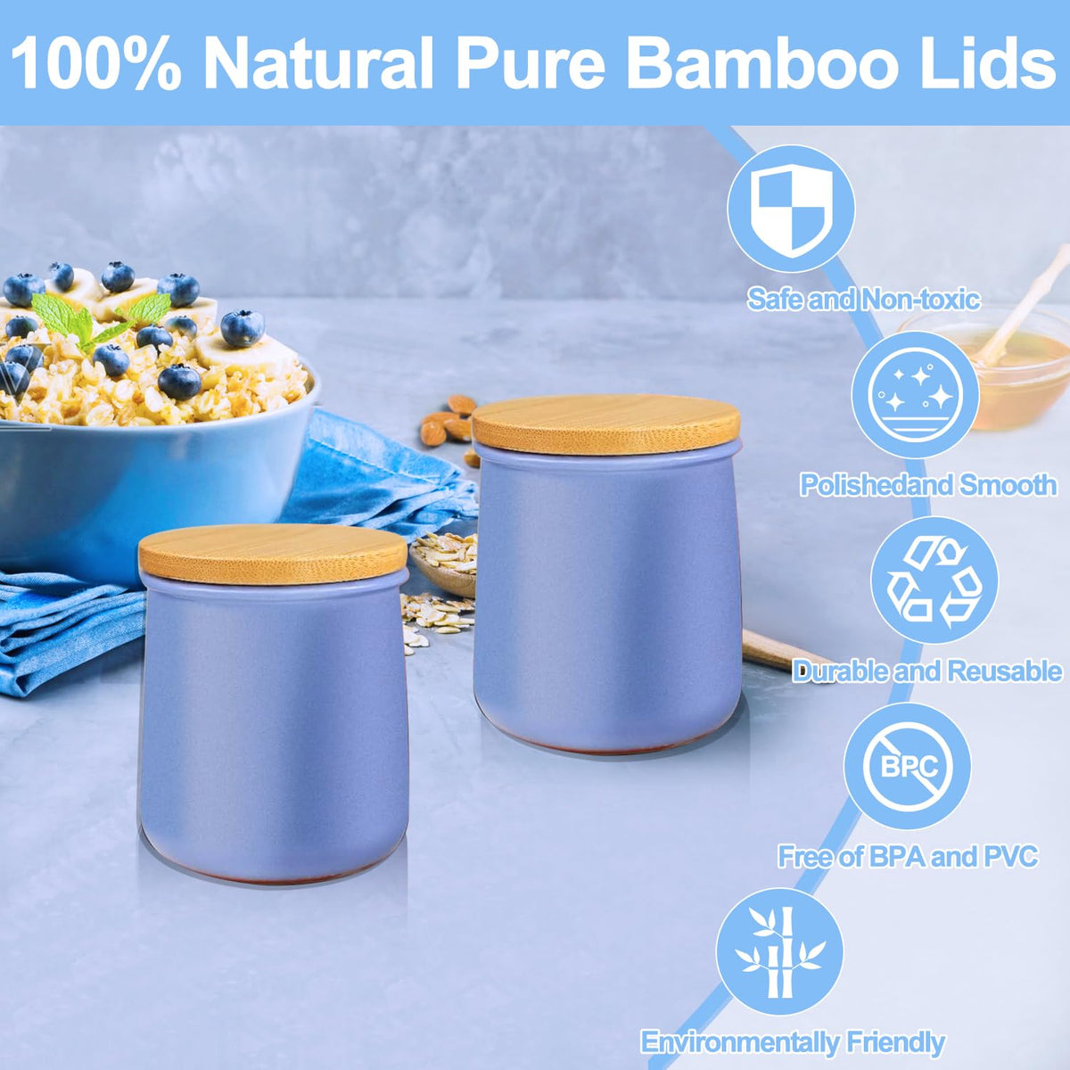 nlkacsy bamboo lid provides airtight seal for La Fermiere jars, reduces leaks